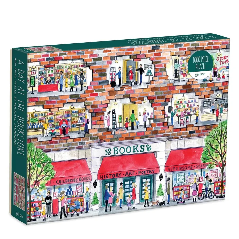 Puzzle 1000 pièces : Michael Storrings, Une journée à la librairie - Galison