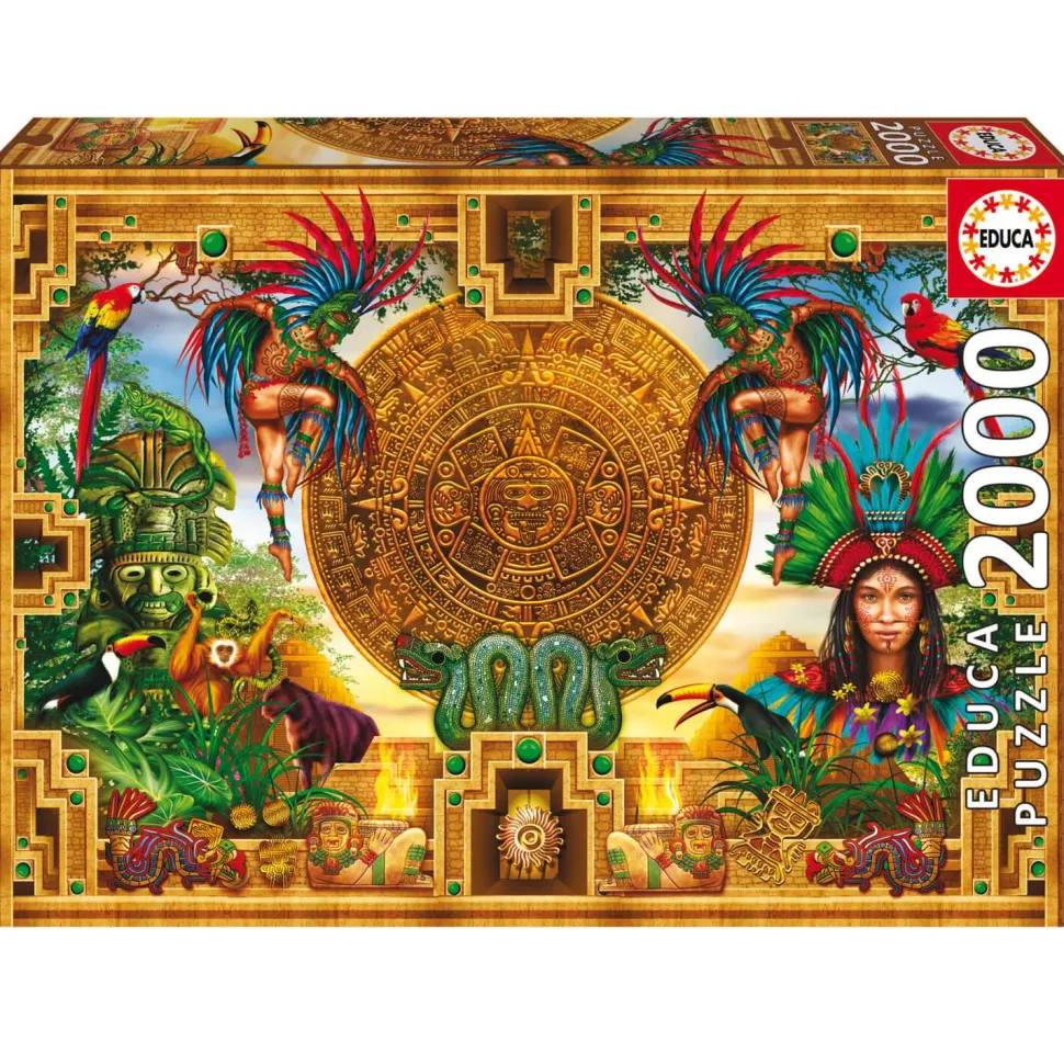 Puzzle 2000 pièces : Montage Aztèque Maya - Educa