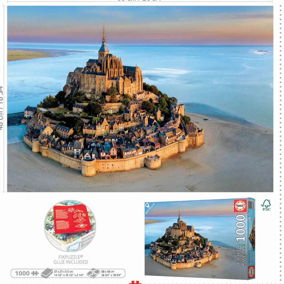 Puzzle 1000 pièces : Mont-Saint-Michel - Educa