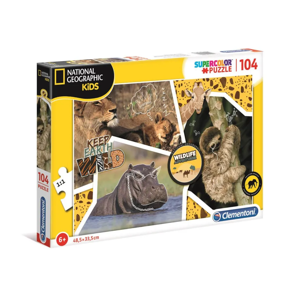Puzzle 104 pièces : National Geographic Kids : Sauvage - Clementoni