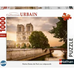 Puzzle 1000 pièces : Notre-Dame de Paris au crépuscule - Nathan