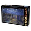 Puzzle 1000 pièces : Nuit Etoilée sur le Rhône, Vincent Van Gogh - DToys