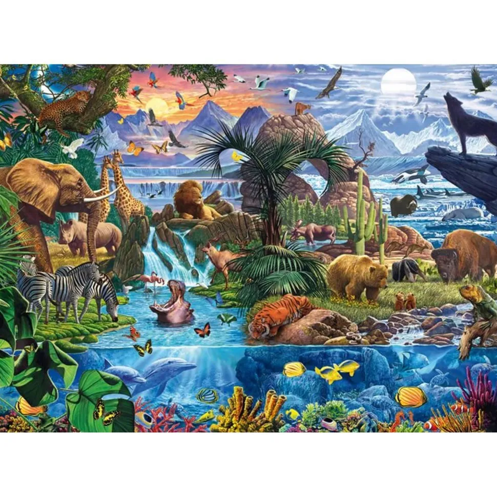 Puzzle 1500 pièces Panorama : Le monde animal - Schmidt
