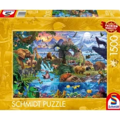 Puzzle 1500 pièces Panorama : Le monde animal - Schmidt