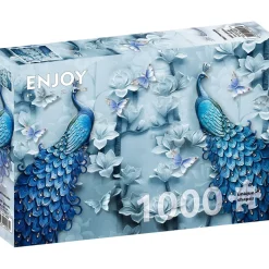 Puzzle 1000 pièces : Paons Bleus - EnjoyPuzzle