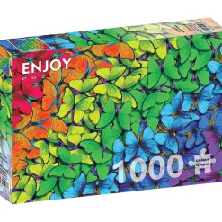 Puzzle 1000 pièces : Papillons arc-en-ciel - EnjoyPuzzle