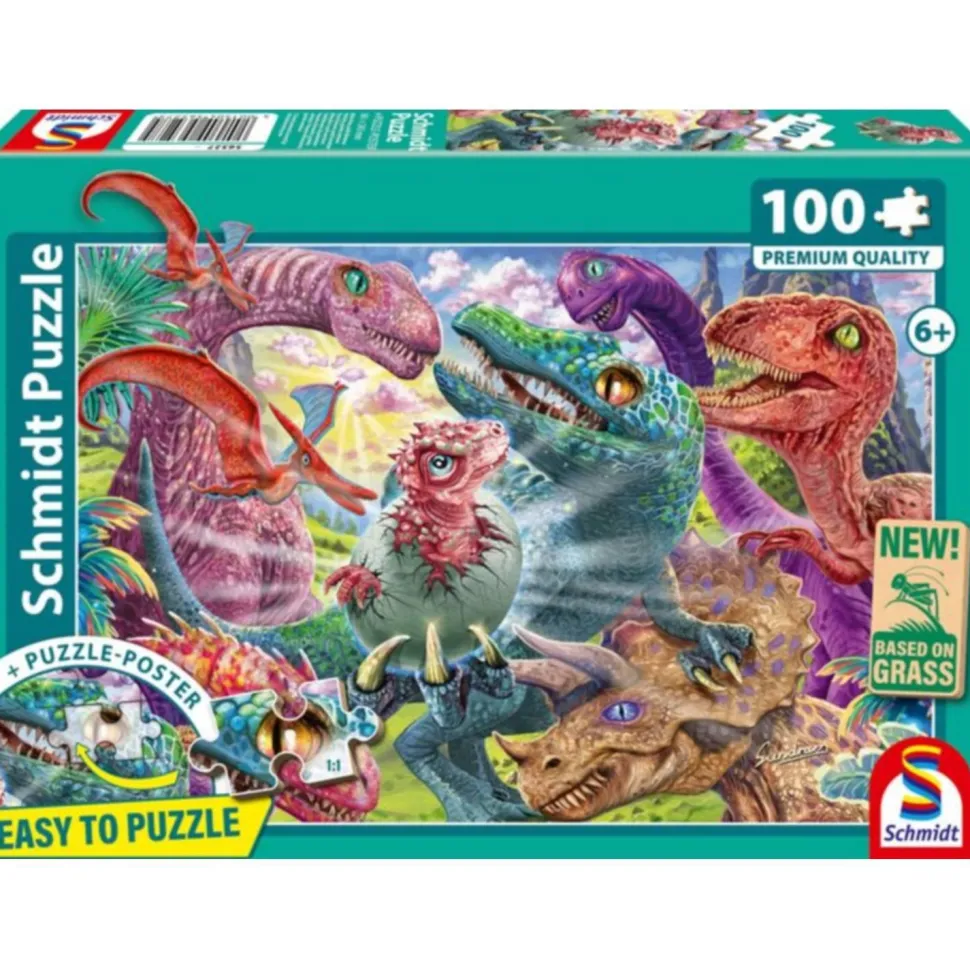 Puzzle 100 pièces : Petit dino, grandes aventures - Schmidt