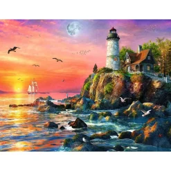 Puzzle 500 pièces - Phare au coucher du soleil - Ravensburger