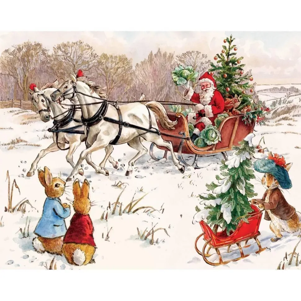 Puzzle 1000 pièces : Pierre Lapin et le Père Noël - New York Puzzle Company