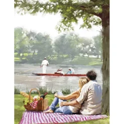 Puzzle 1000 pièces : Pique-nique au bord de la rivière - Anatolian