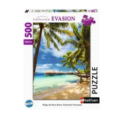Puzzle 500 pièces : Plage de Bora-Bora, Polynésie française - Nathan
