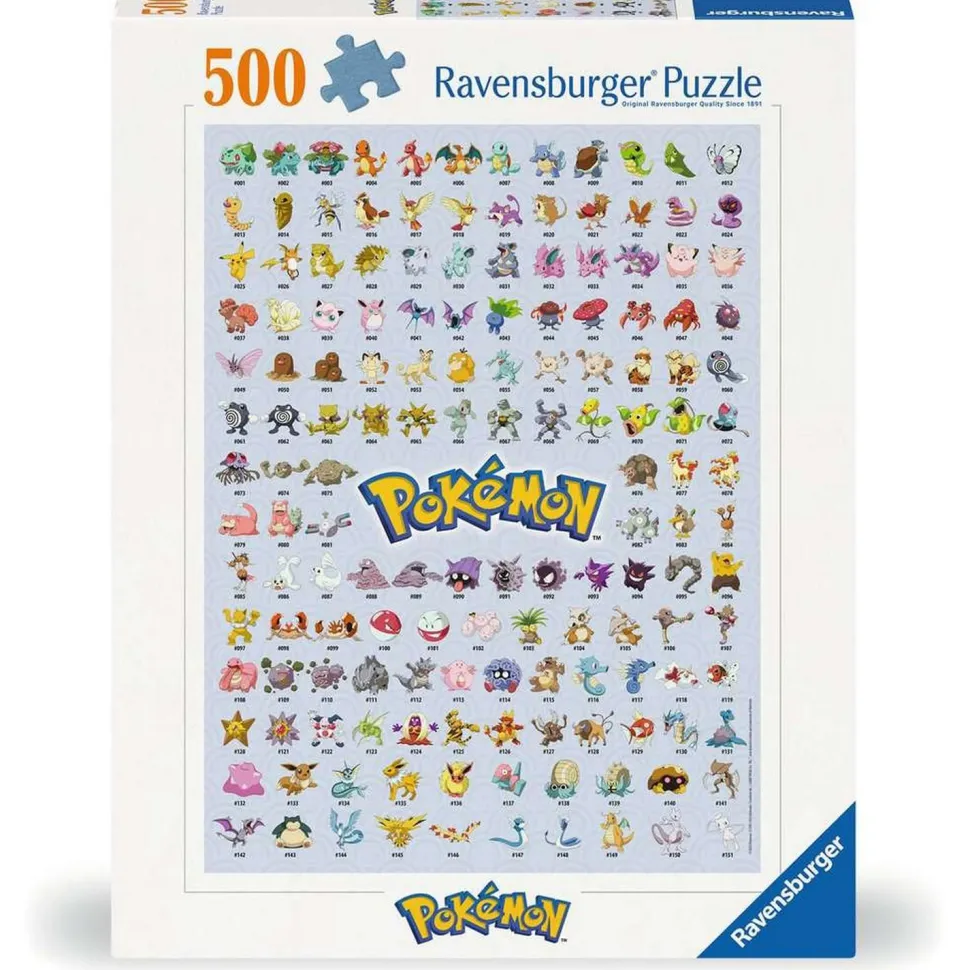 Puzzle 500 pièces : Pokédex première génération - Pokémon - Ravensburger