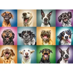 Puzzle 1000 pièces : Portraits de chiens rigolos - Trefl