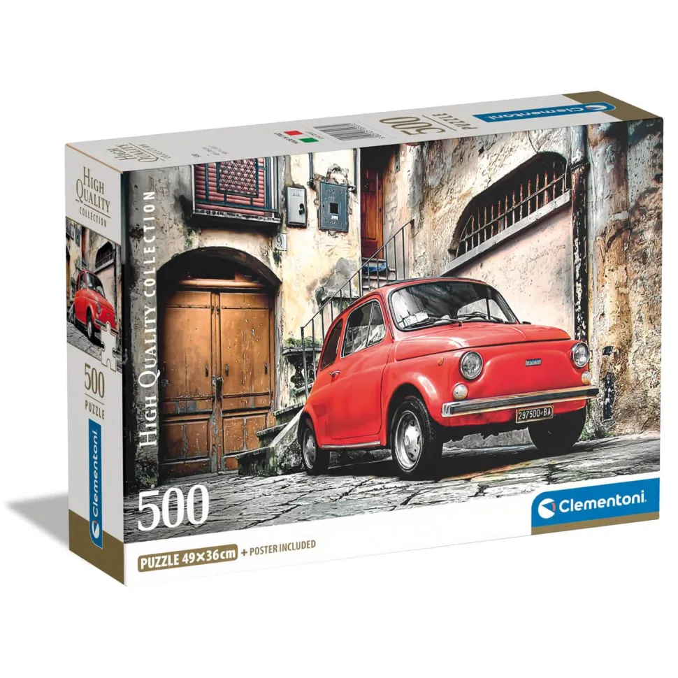 Puzzle 500 pièces + poster : Fiat 500 - Clementoni