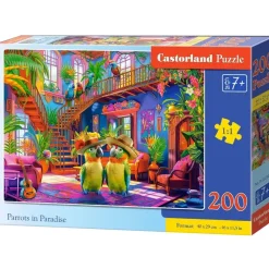Puzzle 200 pièces : premium Perroquets au Paradis - Castorland