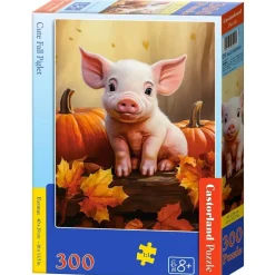 Puzzle 300 pièces : premium Porcinet mignon d'automne - Castorland