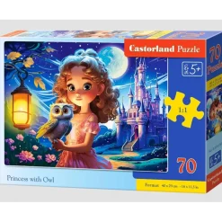Puzzle 70 pièces : Princesse avec hibou - Castorland