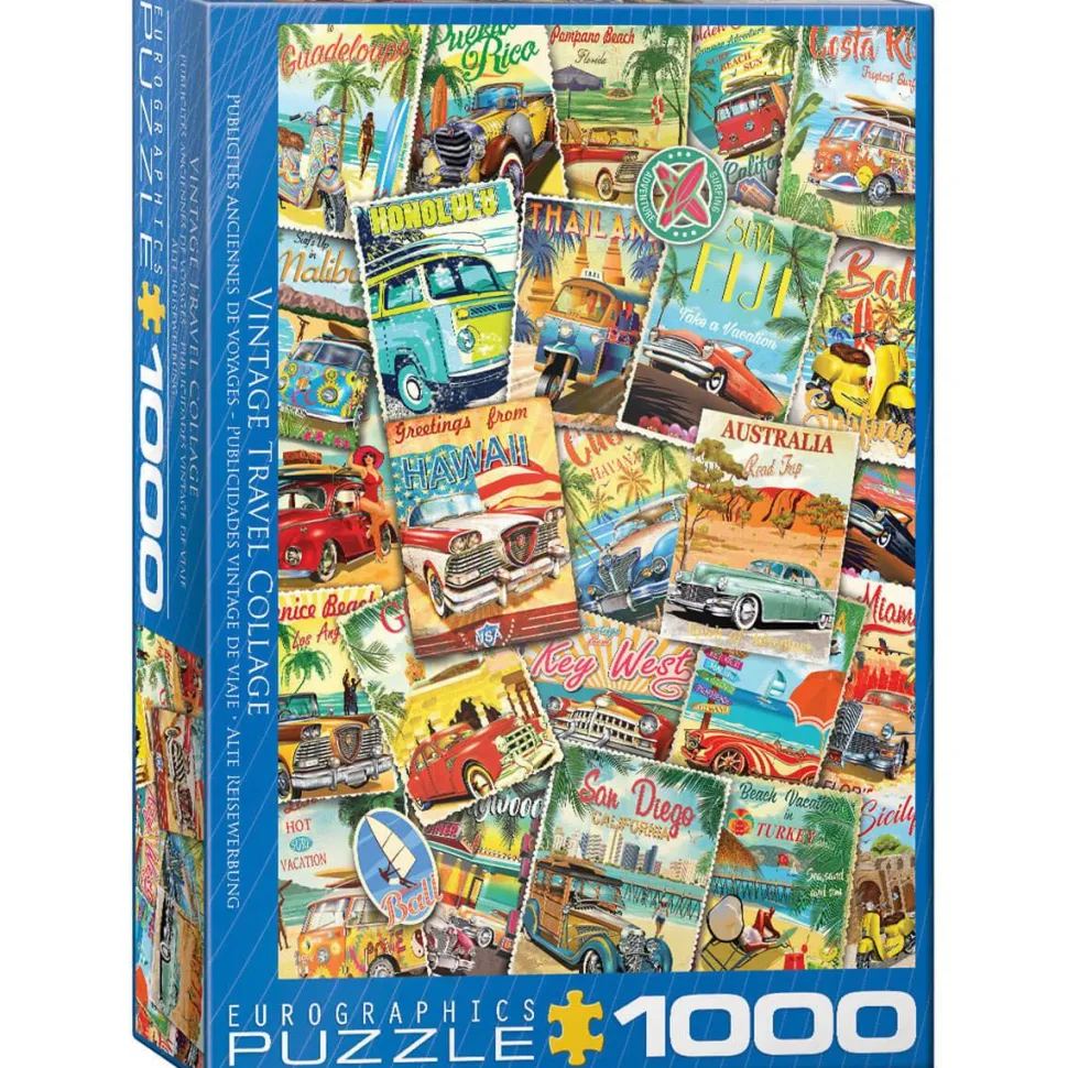 Puzzle 1000 pièces : Publicités anciennes de voyage - Eurographics