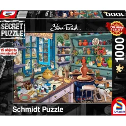 Puzzle 1000 pièces : Puzzle secret : Atelier d'artiste - Schmidt