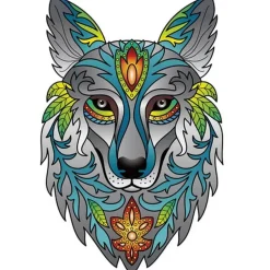 Puzzle 180 pièces : Rainbow Wooden Puzzle LOUP - Gigamic