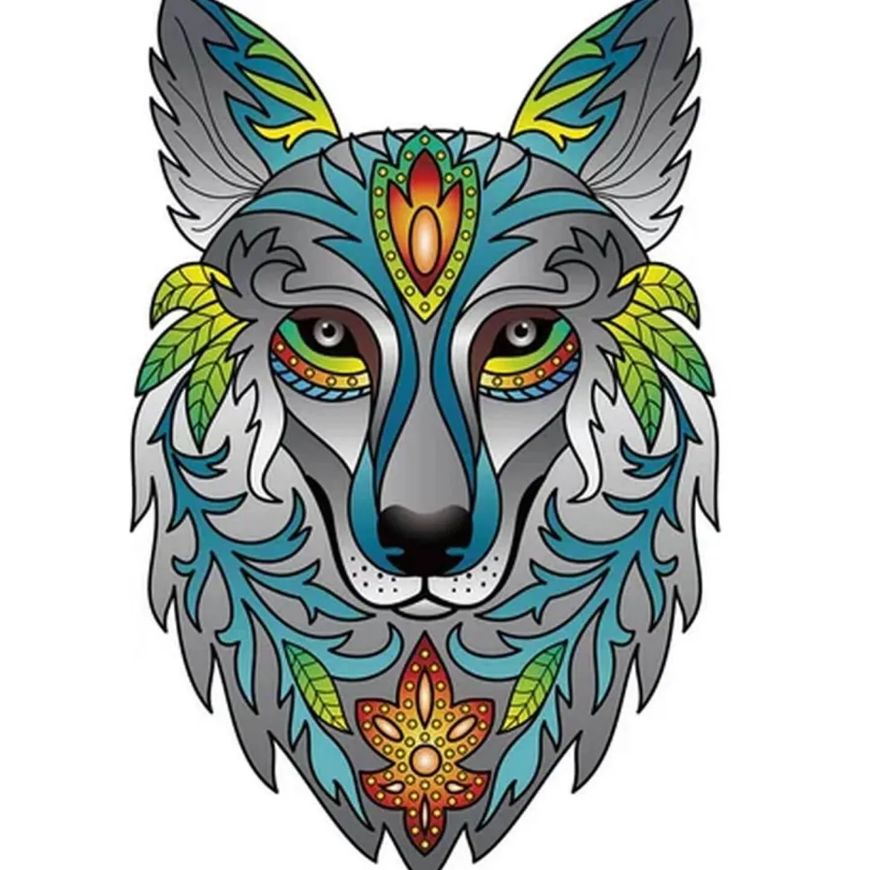 Puzzle 180 pièces : Rainbow Wooden Puzzle LOUP - Gigamic