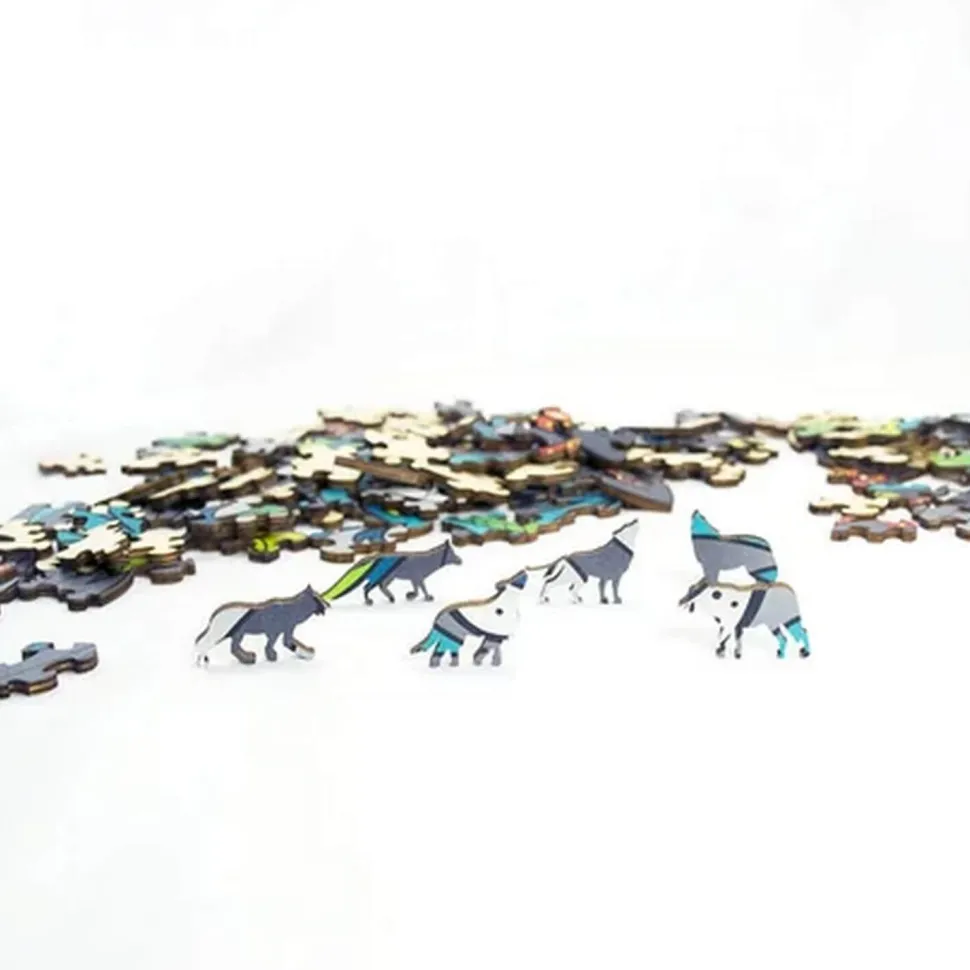 Puzzle 180 pièces : Rainbow Wooden Puzzle LOUP - Gigamic