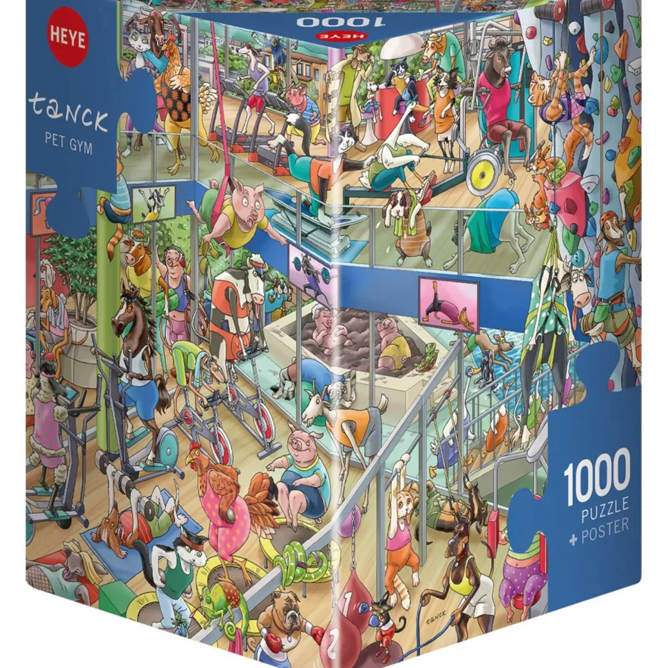 Puzzle 1000 pièces : salle de gym pour animaux triangulaires - Heye