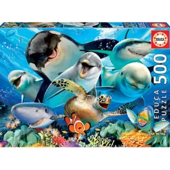 Puzzle 500 pièces : Selfie sous l'eau - Educa