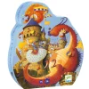 Puzzle 54 pièces : Silhouette : Vaillant et les dragons - Djeco