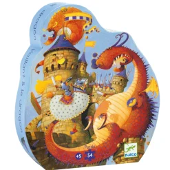 Puzzle 54 pièces : Silhouette : Vaillant et les dragons - Djeco