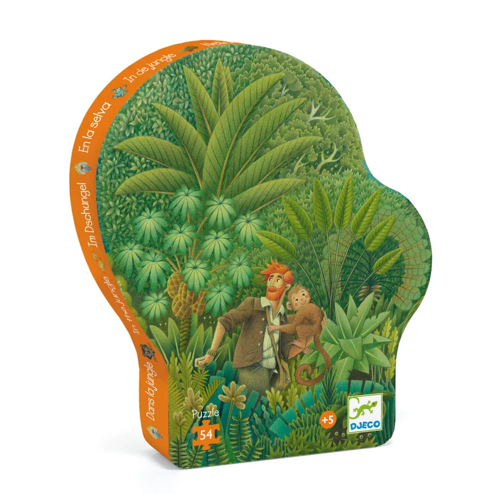 Puzzle 54 pièces : Silhouette : Dans la jungle - Djeco