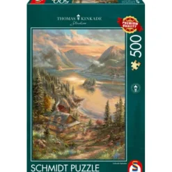 Puzzle 500 pièces : Splendeur au bord du lac - Thomas Kinkade - Schmidt