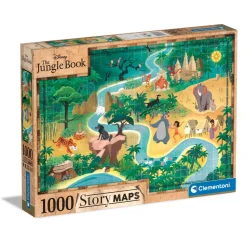 Puzzle 1000 pièces : Story Maps - Le Livre de la Jungle - Clementoni
