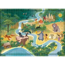 Puzzle 1000 pièces : Story Maps - Le Livre de la Jungle - Clementoni