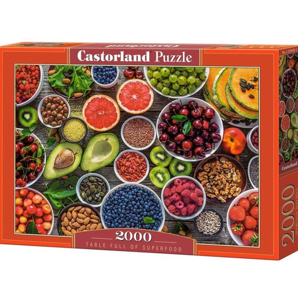 Puzzle 2000 pièces : Table pleine de superaliments - Castorland