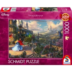Puzzle 1000 pièces : Thomas Kinkade : La Belle au bois dormant, danse dans la lumière enchantée, Dis - Schmidt