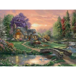 Puzzle 1000 pièces : Thomas Kinkade : Retraite chérie - Schmidt