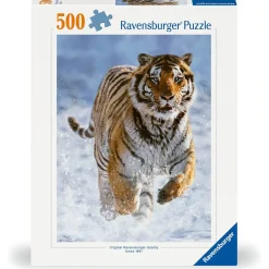 Puzzle 500 pièces : Tigre dans la neige - Ravensburger