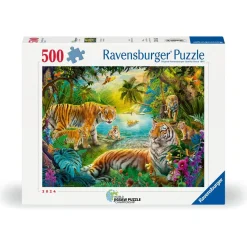 Puzzle 500 pièces : Tigres dans l'oasis - Ravensburger