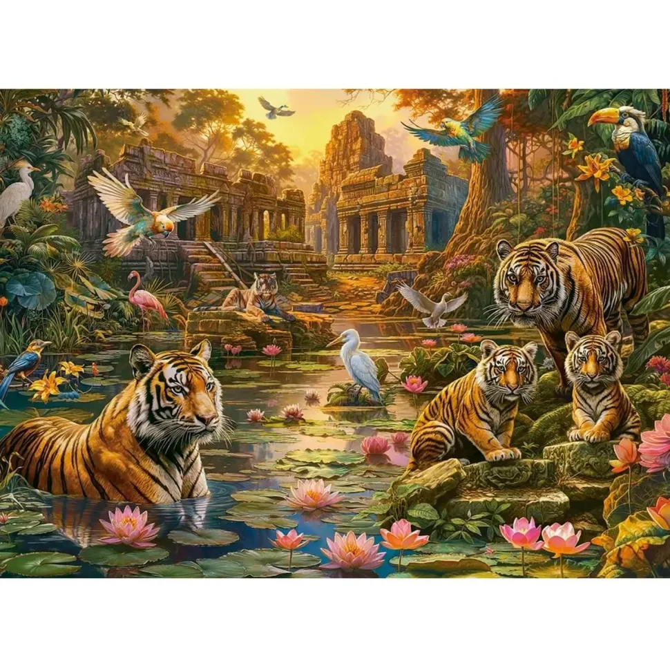 Puzzle 1000 pièces : Tigres Paradis - Castorland