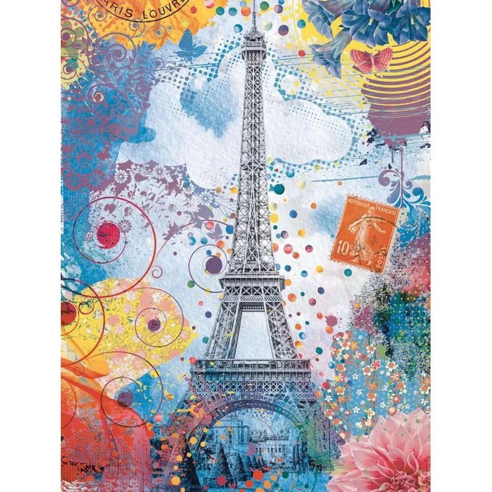 Puzzle 1500 pièces : Tour Eiffel multicolore - Nathan