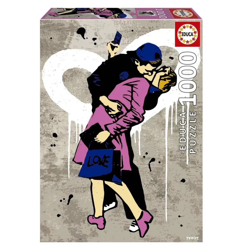 Puzzle 1000 pièces : TV BOY THE KISS - Educa