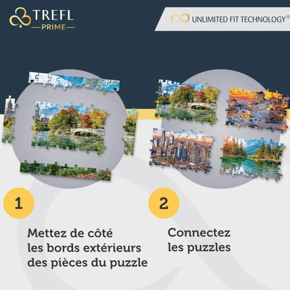 Puzzle 1500 pièces : Unlimited Fit Technology : Au bout de la route - Trefl Prime