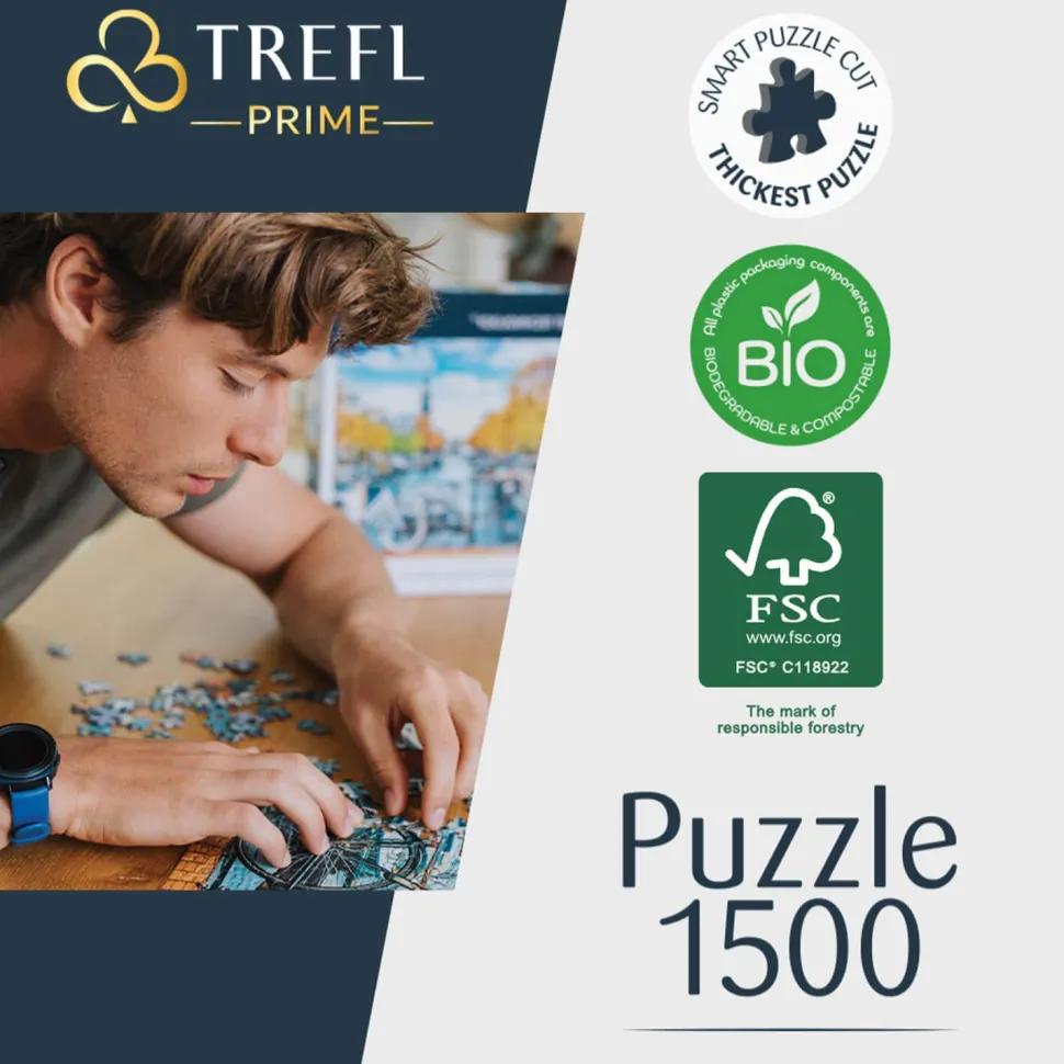 Puzzle 1500 pièces : Unlimited Fit Technology : Réflexion urbaine, Perth, Australie - Trefl Prime
