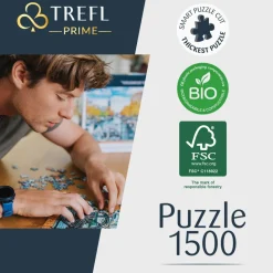 Puzzle 1500 pièces : Unlimited Fit Technology : En attendant la marée haute - Trefl Prime
