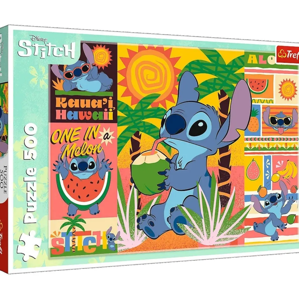 Puzzle 500 pièces : Vacances avec Stitch - Disney - Trefl