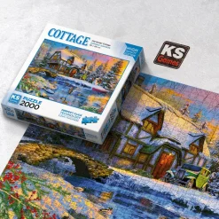 Puzzle 2000 pièces : Vieux chalet d'hiver - Ks Games