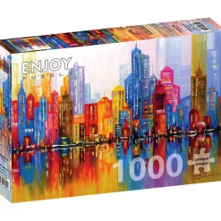 Puzzle 1000 Pièces : Ville arc-en-ciel - EnjoyPuzzle