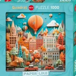 Puzzle 1000 pièces : ville en papier - Heye