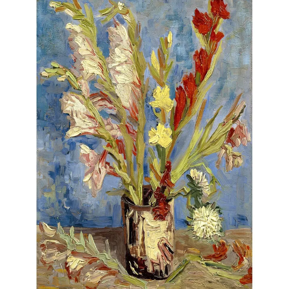 Puzzle 1000 pièces : Vincent Van Gogh : Vase aux glaïeuls et asters chinois - EnjoyPuzzle